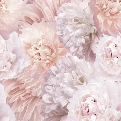 Orom II Collection Floral Bunches 62.5-inches wide x 9.18-feet high 3-panel Wall Mural — Pink