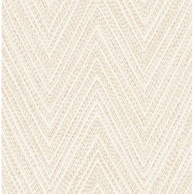 Lainey Green Stitched Chevron Wallpaper — Red