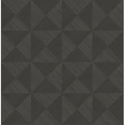 Geometric Vinyl Peel & Stick Satin Wallpaper Roll — Charcoal