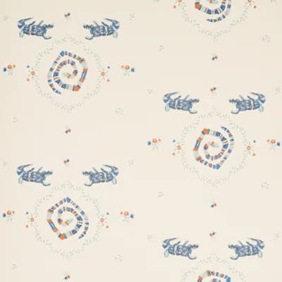 Schumacher x Backdrop Reptilia Wallpaper — Warm Blue