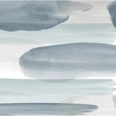 Abstract Vinyl Non-Pasted Matte Wallpaper Roll by Jamie Graney — Blue,Pearl