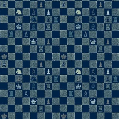 Chess 18' L x 24" W Peel and Stick Wallpaper Roll — Navy,Beige