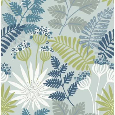 Floral Non-Pasted Wallpaper Roll — Black