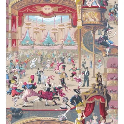 Cabaret Non-Pasted Wallpaper Roll — Red,Yellow,Beige