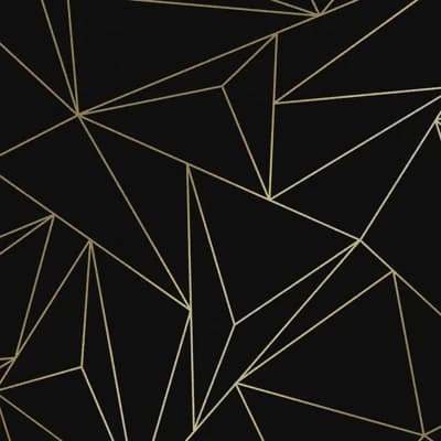 Geometric Non-Pasted Metallic Wallpaper Double Roll — Black