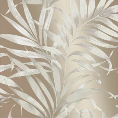 Yasuni Floral Non-Pasted Metallic Wallpaper Roll — Nude