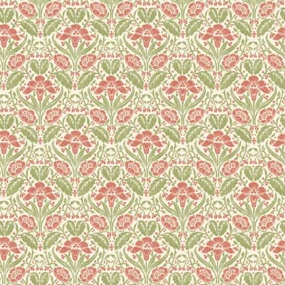 2'9" L x 27.58" W Wallpaper Roll — Pink,Green