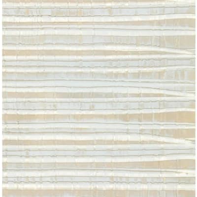 Crosscurrent Abstract and Striped Vinyl Non-Pasted Metallic Wallpaper Roll — Mineral