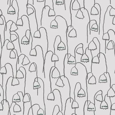 Floral Non-Pasted Satin Wallpaper Roll by Susan Hable — Black,Cream
