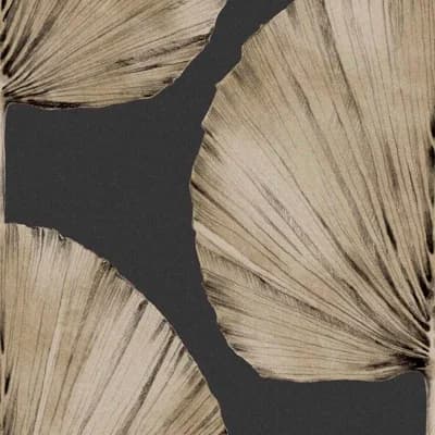 Palm Fan Charcoal Wallpaper — Brown