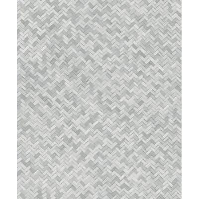 Eden Woven Rattan 33' L X 21" W Wallpaper Roll — Gray
