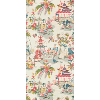 Xian 33' L x 27.5" W Wallpaper Panel — Prussian,Red