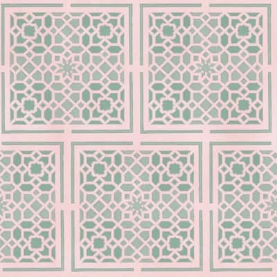 Garden Plan View I 33' L x 20.5" W Wallpaper Roll — Pink
