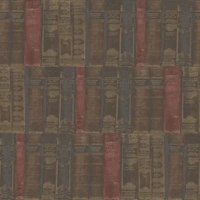 Nostalgie Library Books 32.81' L x 20.87" W Wallpaper Roll — Brown