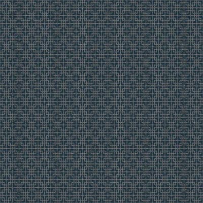 TexStyle Greek Key Texture 33' L x 21" W Metallic/Satin Wallpaper Roll — Navy