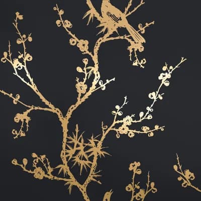 Aihnoa 27' L x 27" W Peel and Stick Wallpaper Roll — Black,Gold