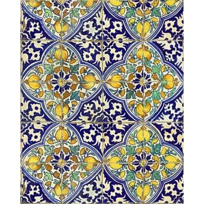 Sundance Villa Damask Non-Pasted Matte Wallpaper Roll — Indigo,Green,Yellow,Taupe