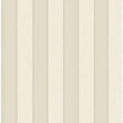 Ornamenta 2 Classic Stripe 33' L x 21" W Textured Wallpaper Roll — Cream,Light Beige