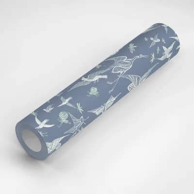 Nomad Chasing Birds 10' L x 24" W Peel and Stick Wallpaper Roll — Blue