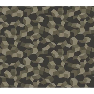 Ingot Geometric Non-Pasted Wallpaper Roll — Charcoal,Silver