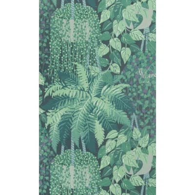 Fern Floral Non-Pasted Matte Wallpaper Roll — Viridian,Teal
