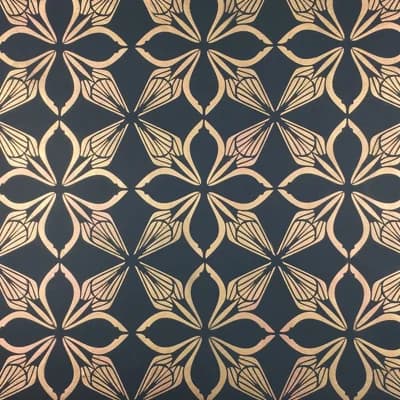 Freda Floral Non-Pasted Metallic Wallpaper Roll — Blue,Yellow