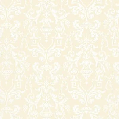 Lido Damask Wallpaper — Beige