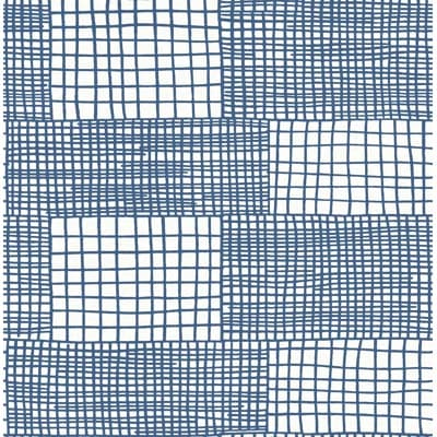 Maxwell Geometric Non-Pasted Wallpaper Roll — Blue