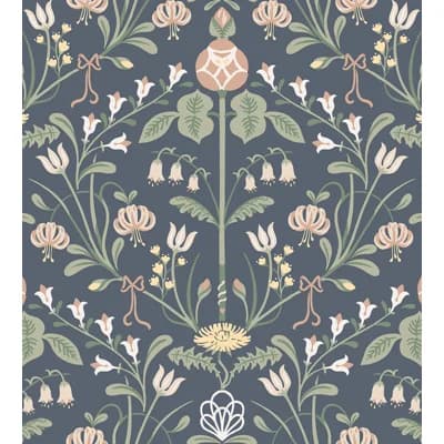 Huset I Solen Floral Matte Wallpaper Roll — Indigo