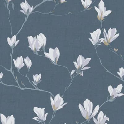 Laura Ashley Magnolia Grove Wallpaper Roll — Dusky Seaspray
