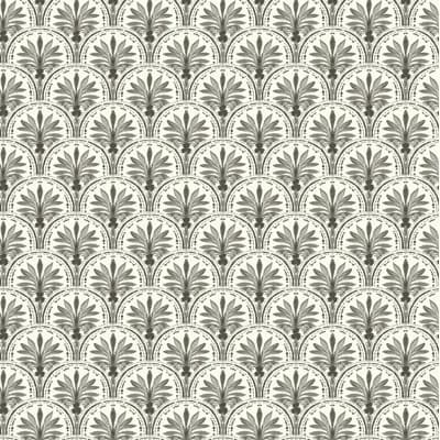 Tommy Bahama Scalloping Shell 18' L x 20.5" W Peel and Stick Wallpaper Roll — Gray