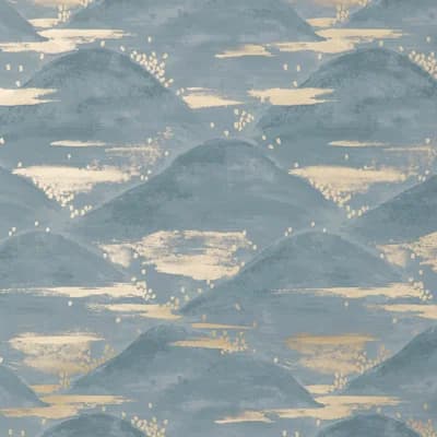 La Brume 24' L x 36" W Wallpaper Roll — Blue