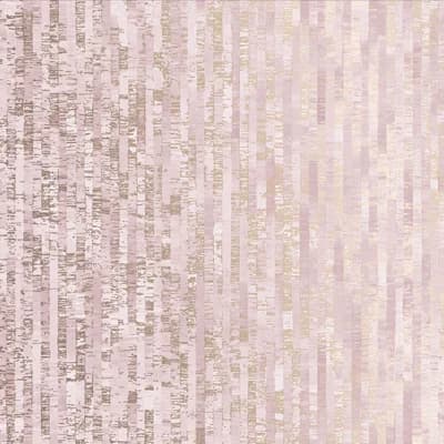 Betula Striped Non-Pasted Metallic Wallpaper Roll — Blush,Rose Gold