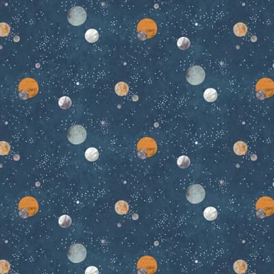 Out Of This World Wallpaper — Navy,Yellow,White