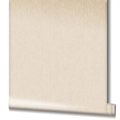 Earth Collection Textured Linen Effect Wallpaper Roll — Cream