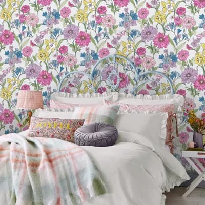 Gilly 33' L x 21" W Wallpaper Roll — Purple,Yellow,Green