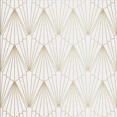 Rene Geometric Non-Pasted Metallic Wallpaper Double Roll — Shimmer