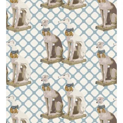 Regency Moderne Geometric Non-Pasted Metallic Wallpaper Roll — Blue
