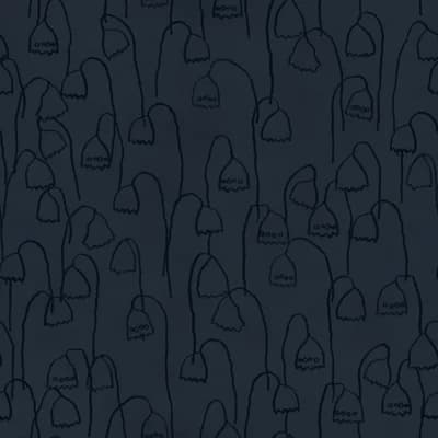 Floral Non-Pasted Satin Wallpaper Roll by Susan Hable — Black,Blue