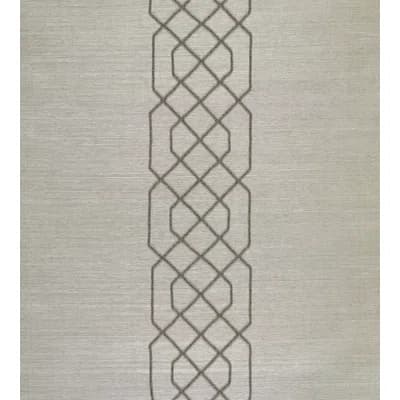 Kingsley Striped Grass Cloth Non-Pasted Wallpaper Roll — Pewter