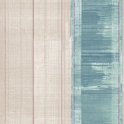 Atmosphere Sublime Vertical Stripe 33' L x 21" W Wallpaper Roll — Turquoise,Magenta