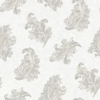 Palazzo 2 Collection Shimmer Acanthus Design Wallpaper Roll — Silver