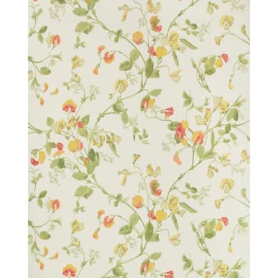 Sweet Pea Floral Non-Pasted Wallpaper Roll — Pink,Yellow
