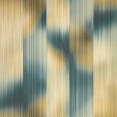 Oscillation Ikat Vinyl Non-Pasted Satin Wallpaper Roll — Adriatic,Sand