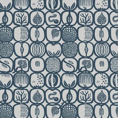 Boråstapeter Fruktlåda Wallpaper — Slate,White