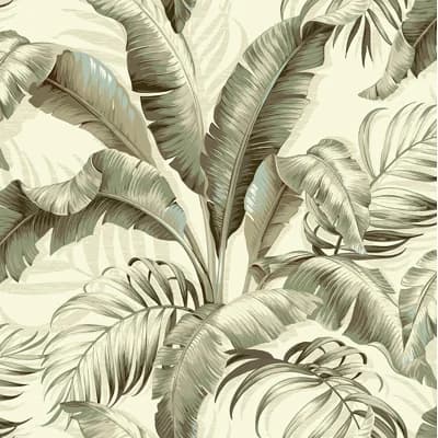 Tommy Bahama Palmiers Peel And Stick Wallpaper Roll — Silver Birch