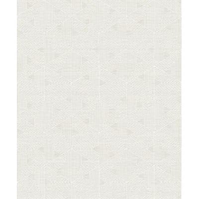 Gray Resource Geometric Non-Pasted Metallic Wallpaper Roll — Dove