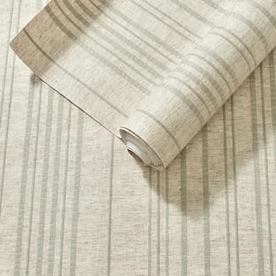 Mia Striped Non-Pasted Wallpaper Roll by Marie Flanigan — Desert Sage