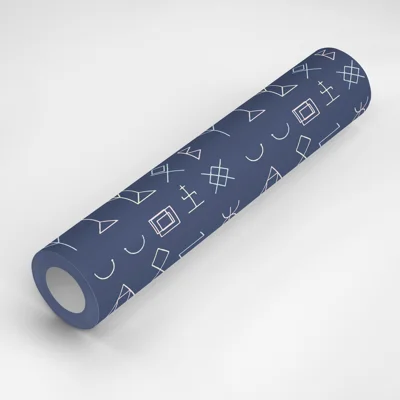 Symbols 10' L x 24" W Peel and Stick Wallpaper Roll — Navy,Pink,White
