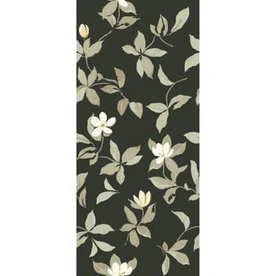 Paule Marrot Floral Non-Pasted Satin Wallpaper Double Roll — Onyx